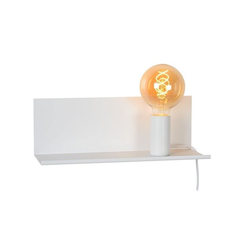 Vit vägglampa modern, Sebo, med brytare