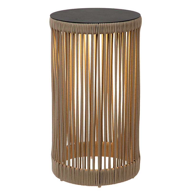 Taupe uppladdningsbar golvlampa modern, Pingi, 3W, 3000K LED, IP44, 3 stegs dimmer