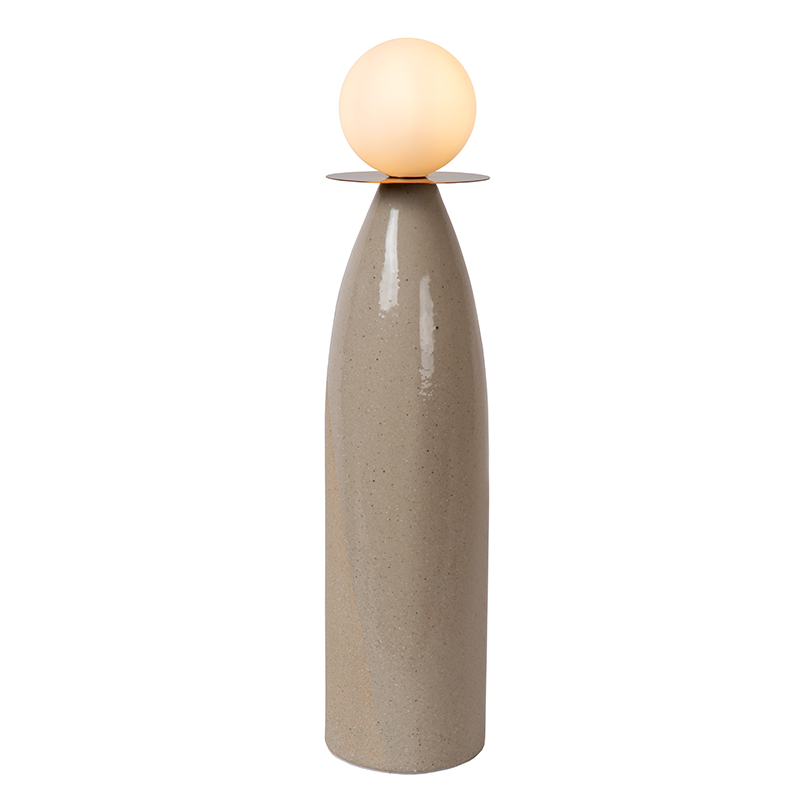 Keramik bordslampa grå, Figaro, med brytare