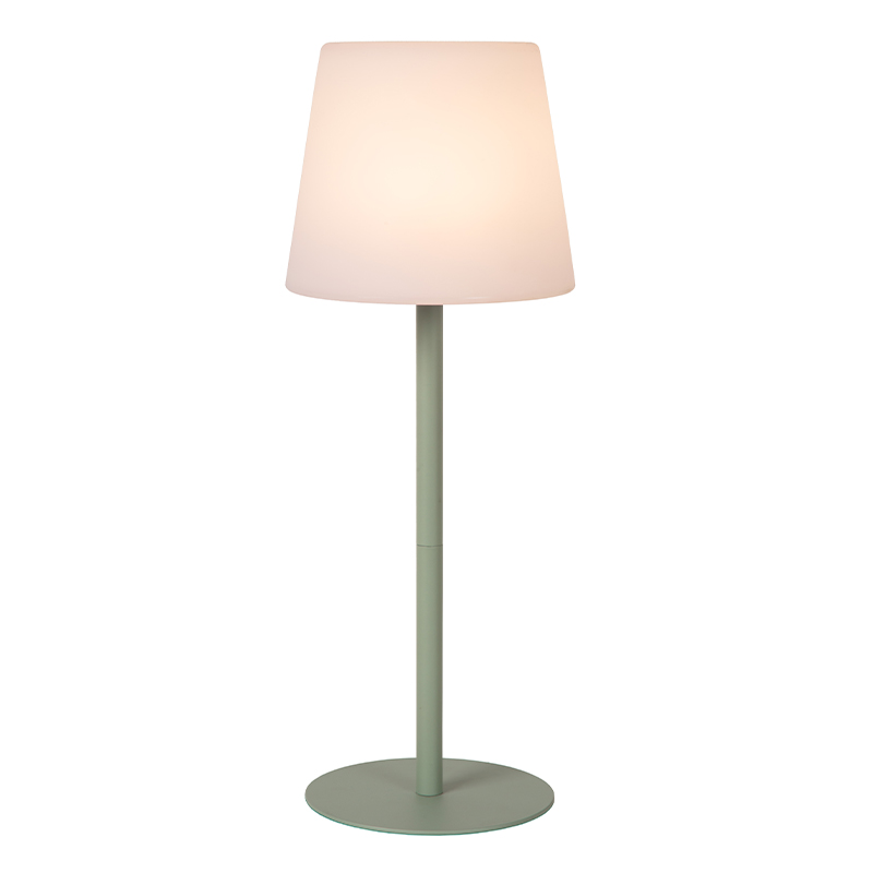 Grön uppladdningsbar utomhusbordslampa modern, Tyon, 2W, 2700K LED, IP65, med beröringsdimmer