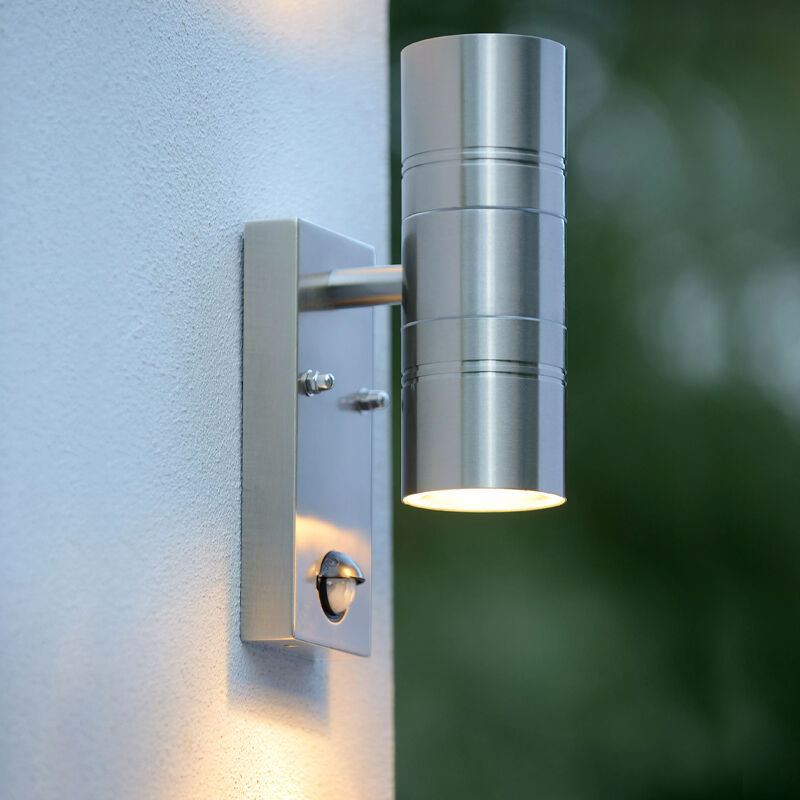 Krom utomhus vägglampa med rörelsesensor modern, Arne, IP44