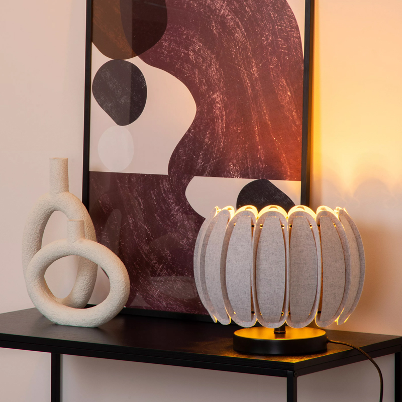 Grå bordslampa modern, Spencer, med brytare