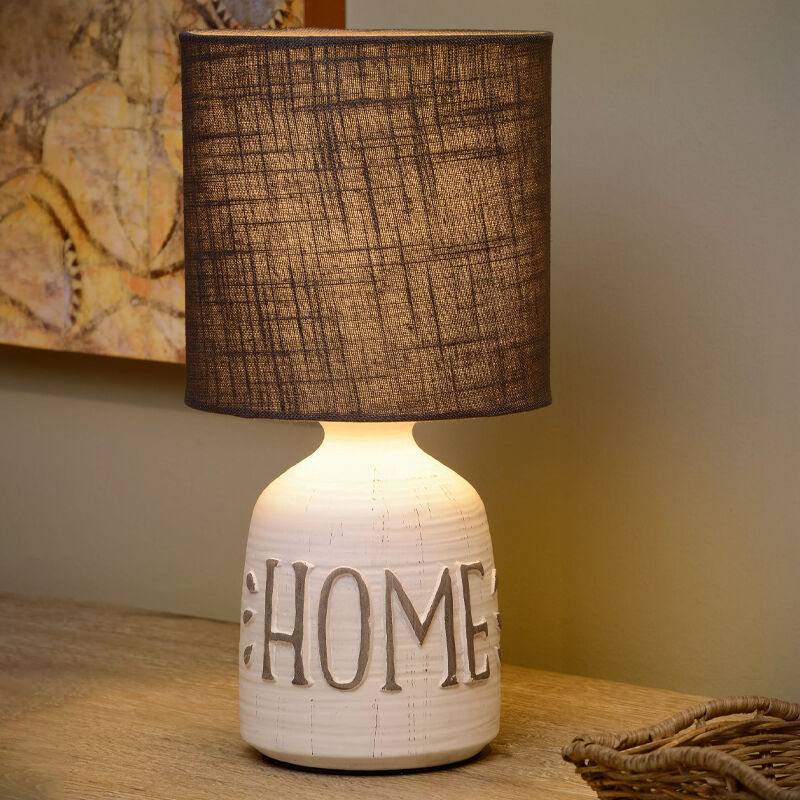Keramik bordslampa vit, Cosby, med brytare