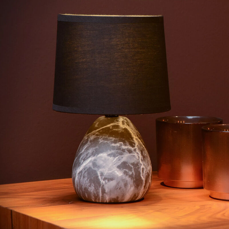 Keramik bordslampa vit, Marmo, med brytare