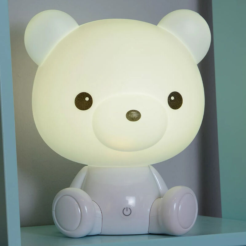 Vit bordslampa barn, Dodo Bear, 3W, 3000K LED