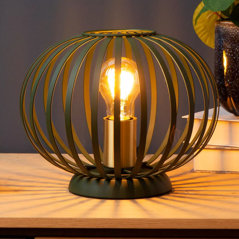 Grön bordslampa modern, Manuela, med brytare