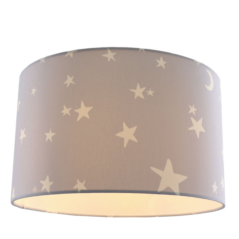 Tyg taklampa barn grå, Stars