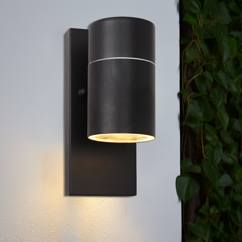 Modern utomhus vägglampa med skymningssensor svart, Pedro, IP44