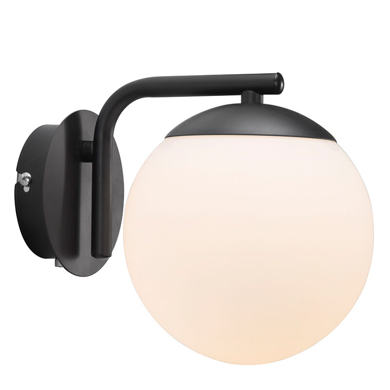 Svart vägglampa design, Grant, med brytare
