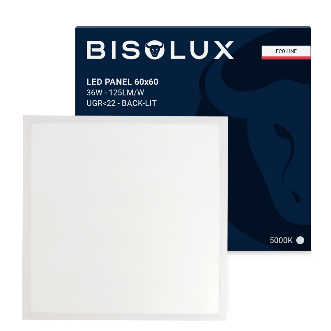LED panel 60x60 - 125 lm/W - UGR<22 - 5000K - bakgrundsbelyst