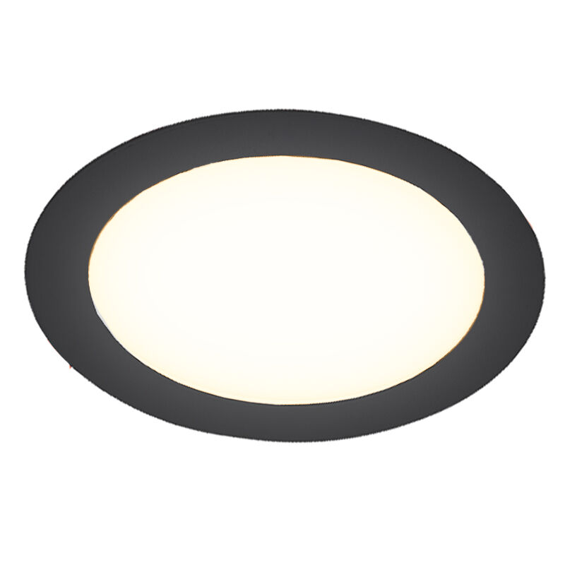 Svart downlight aluminium, Umbriel, 12W, 4000K LED, IP44