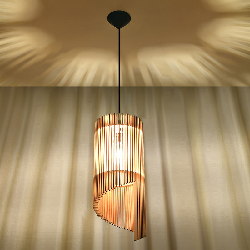 Trä fönsterlampa brun, Guiseppe