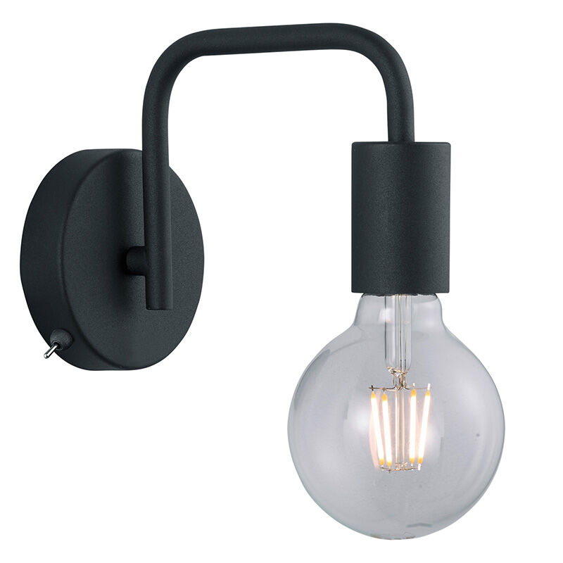Svart vägglampa modern, Ritual, med brytare