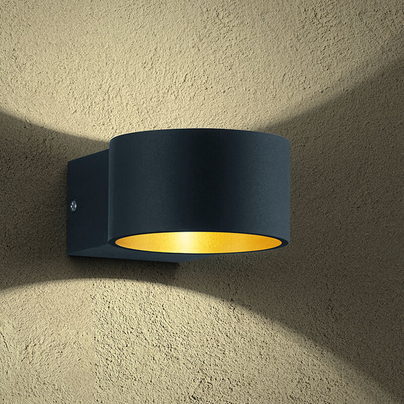 Svart up down vägglampa modern, Tyra, 4,3W, 3000K LED