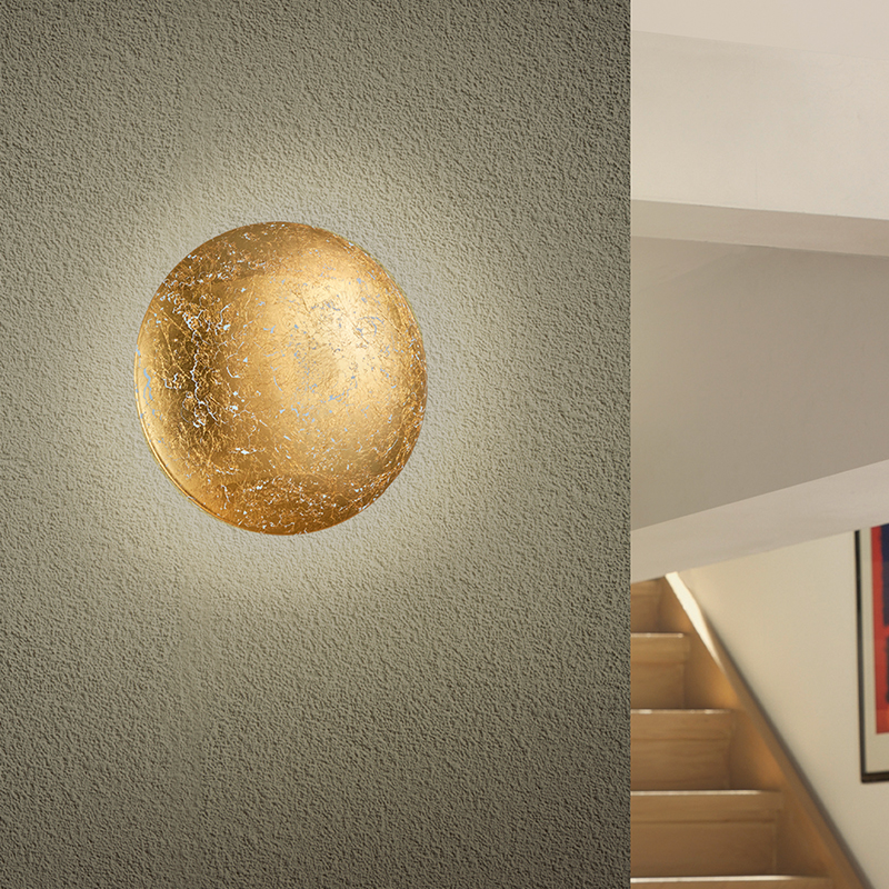 Guld vägglampa design, Wilke, 8W, 3000K LED