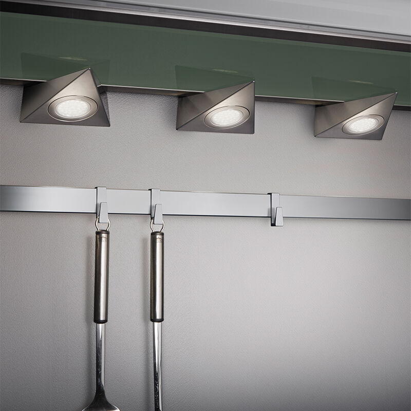 Nickel köksskåp belysning metall, Zerdali, 3W, 3000K LED, med brytare
