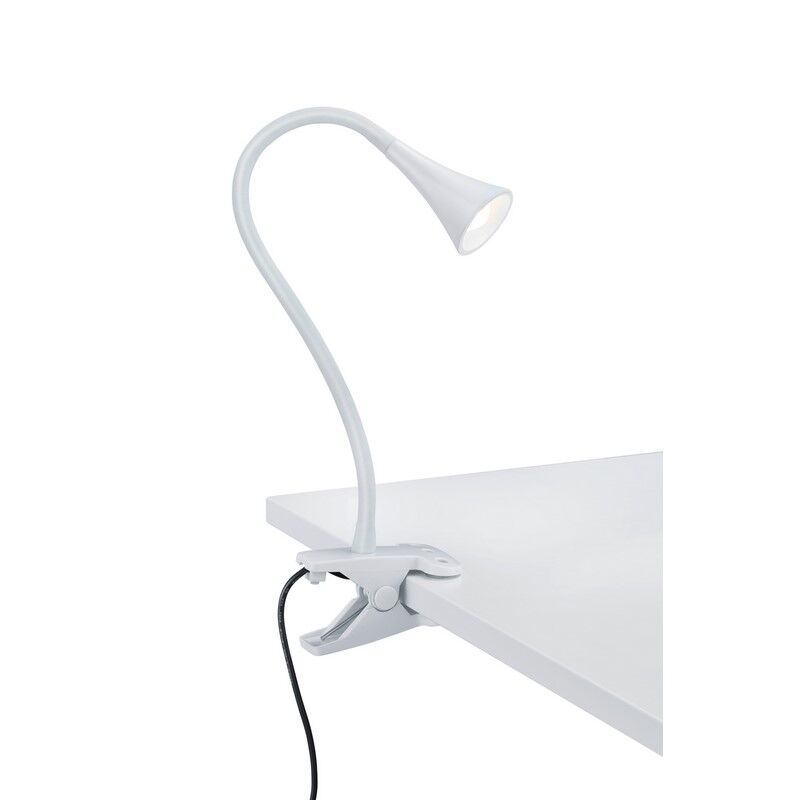 Vit klämspot plast, Yelaisa, 3W, 3000K LED, med brytare