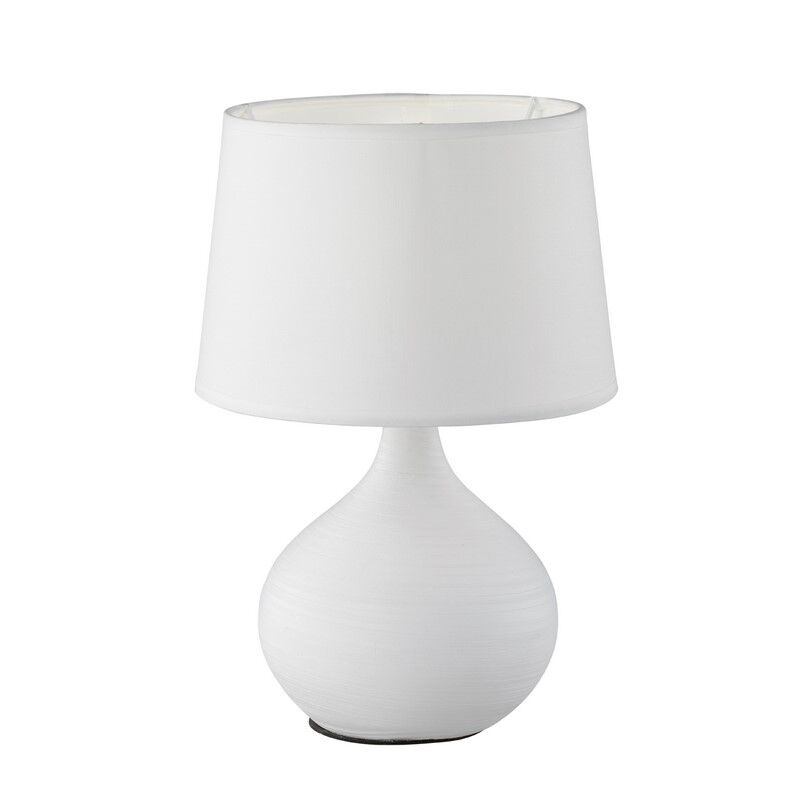 Keramik bordslampa vit, Yesha, med brytare
