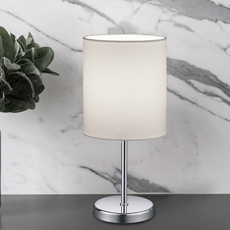 Krom bordslampa modern, Zoe, med brytare