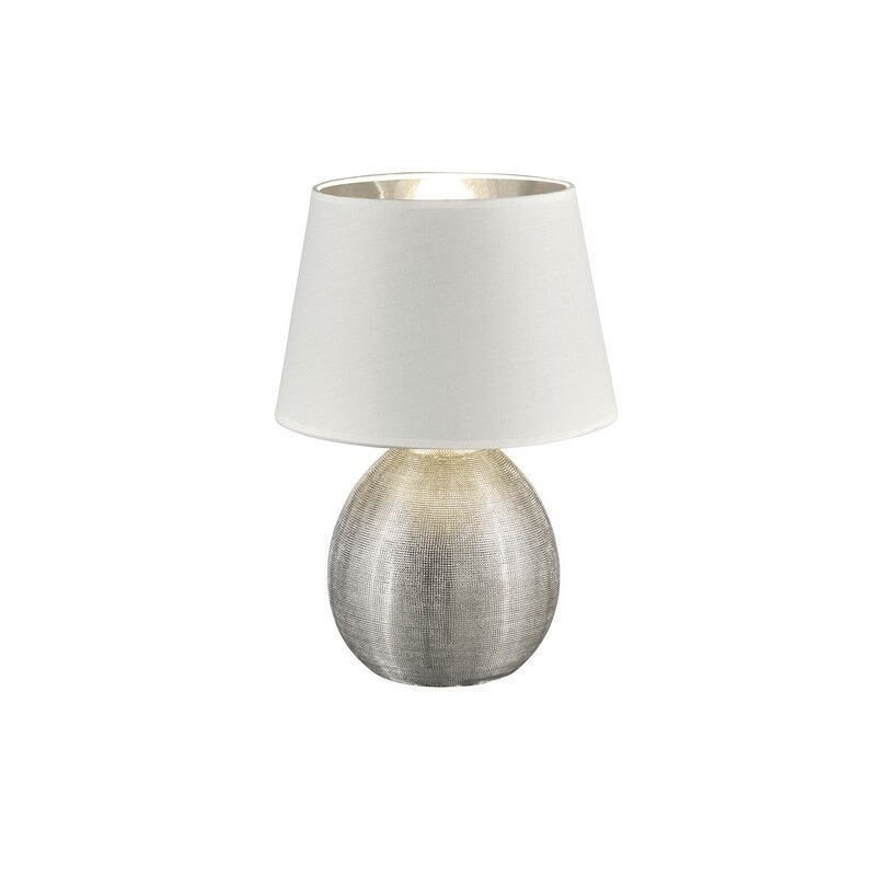 Keramik bordslampa silver, Yet, med brytare