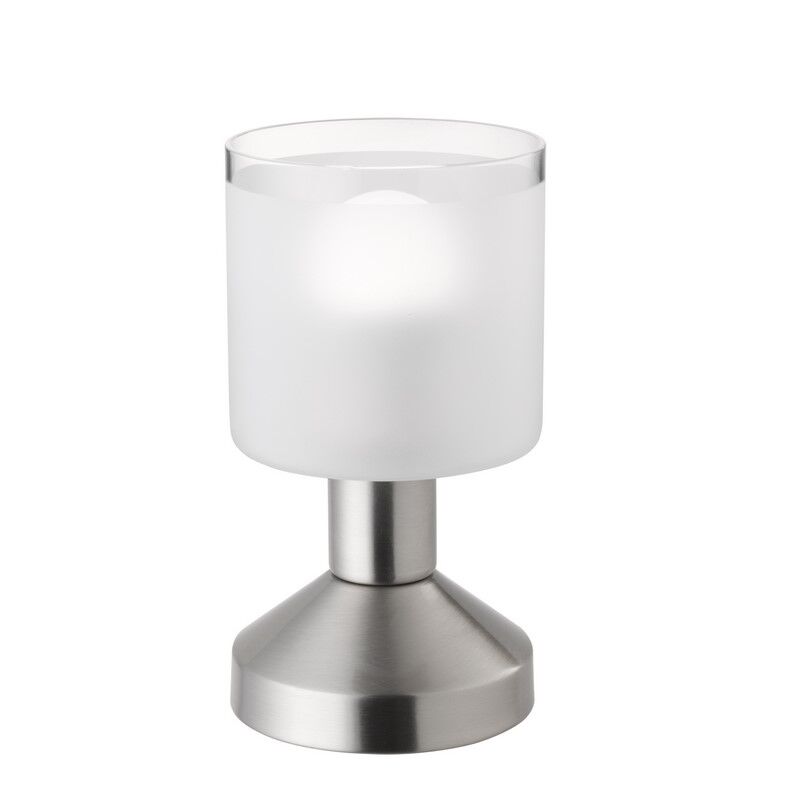 Nickel bordslampa modern, Vilou, med brytare