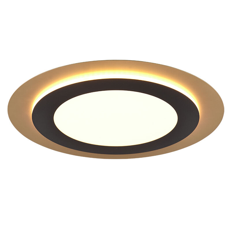 Svart plafond modern, Frans, 42W, varm till kall vit justerbar LED, met fjärrkontroll