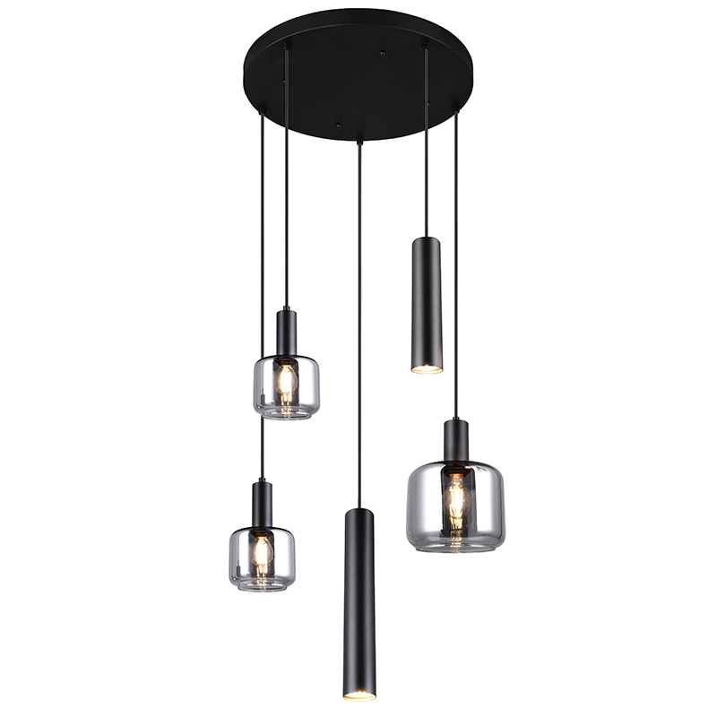 Svart pendellampa matbord design, Lahcen