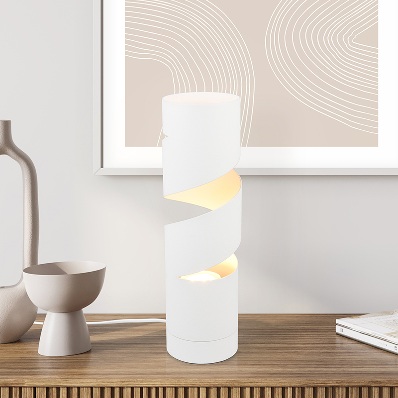 Vit bordslampa design, Marouan, med brytare