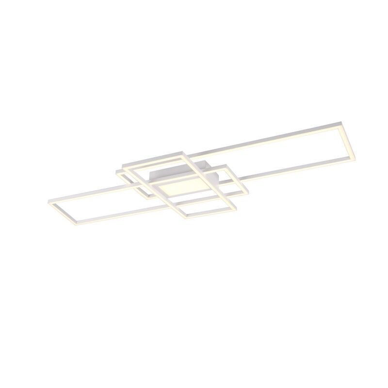 Vit plafond modern, Retan, 60W, varm till kall vit justerbar LED, met fjärrkontroll