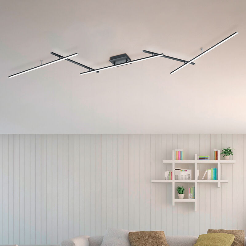Svart plafond modern, Nadja, 22W, RGBW LED, met fjärrkontroll