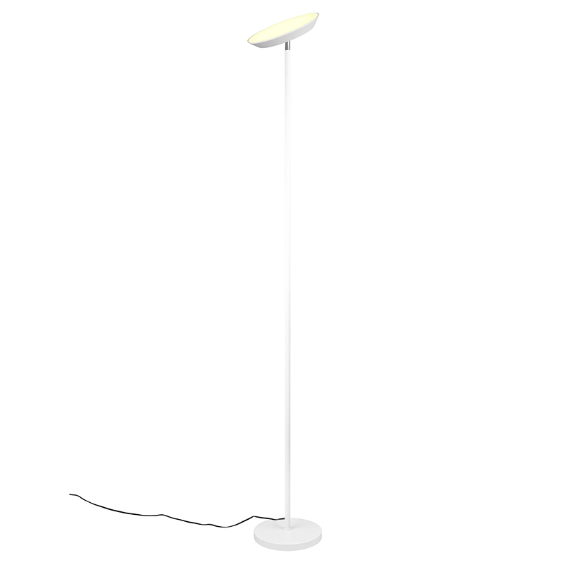 Vit golvlampa modern, Shahid, 17W, varm till kall vit justerbar LED, med beröringsdimmer