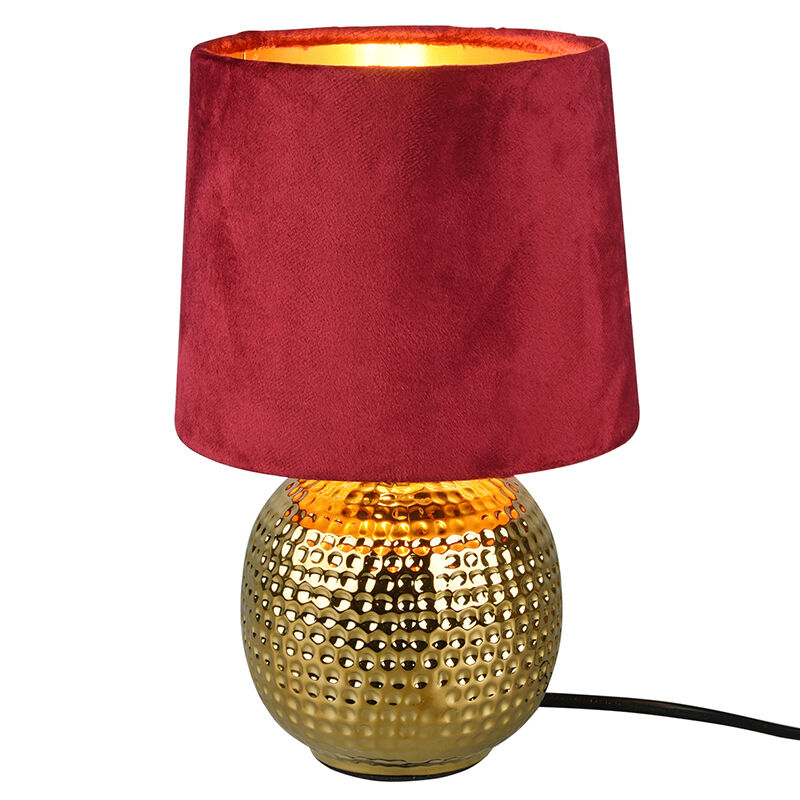 Keramik bordslampa guld, Jorre, med brytare
