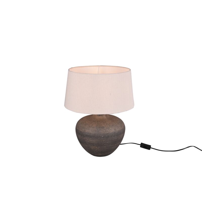Keramik bordslampa brun, Ulo, med brytare