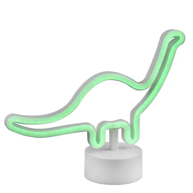 Vit bordslampa barn plast, Dino, 2W, 3000K LED, med brytare