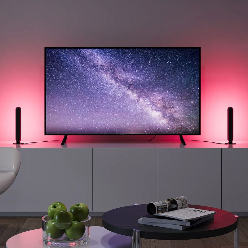 2 svarta bordslampor modern, Umit, 3W, RGB LED, met fjärrkontroll