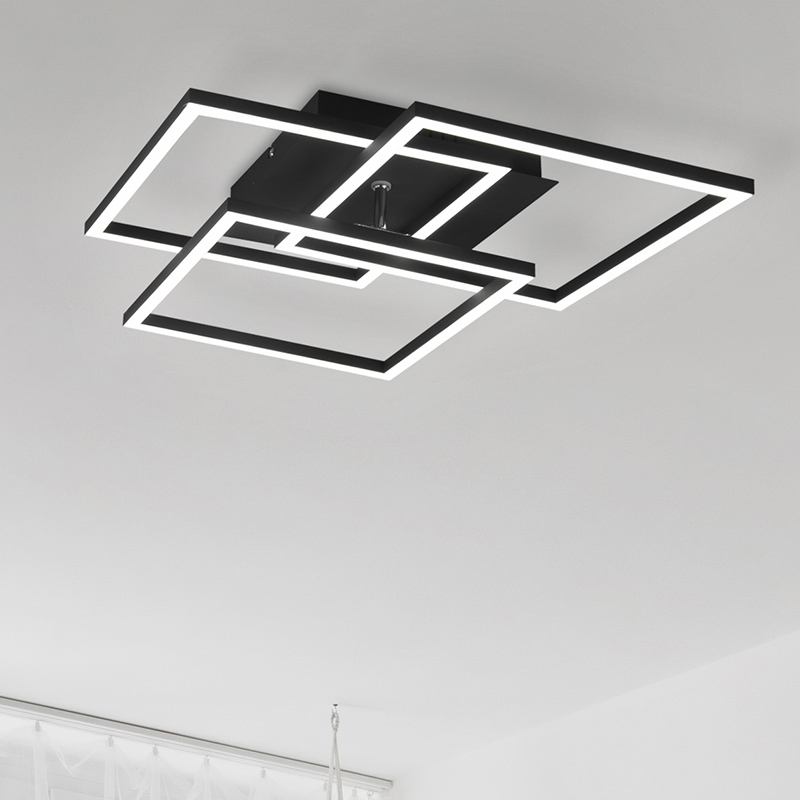 Svart plafond modern, Bibiana, 28W, varm till kall vit justerbar LED, met fjärrkontroll
