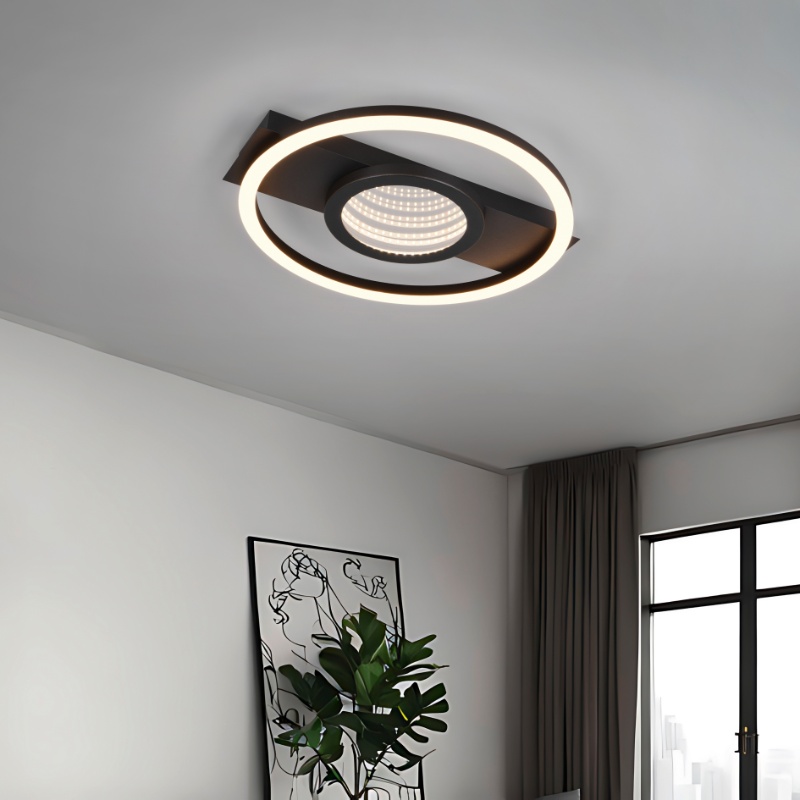 Svart taklampa modern, Sandhia, 16W, 3000K LED