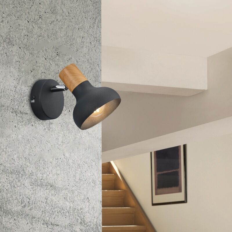Svart väggspotlight modern, Toos