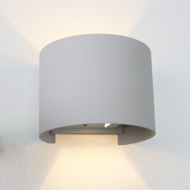 Modern up down vägglampa grå, Dion, 6W, 3000K LED, IP65