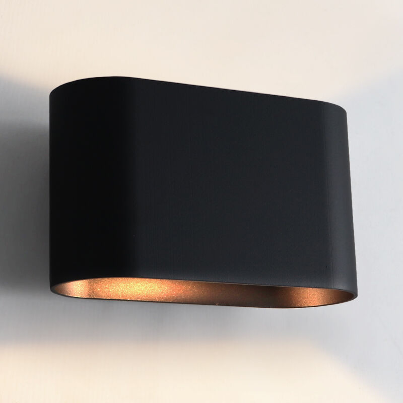 Modern up down vägglampa svart, Rodigo