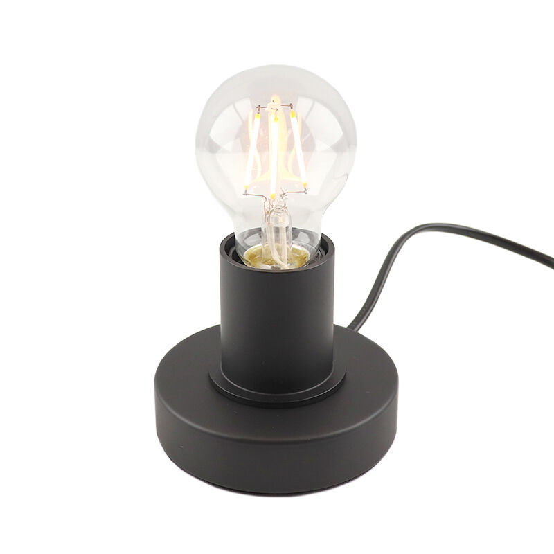 Modern bordslampa utan skärm svart, Rika, med brytare