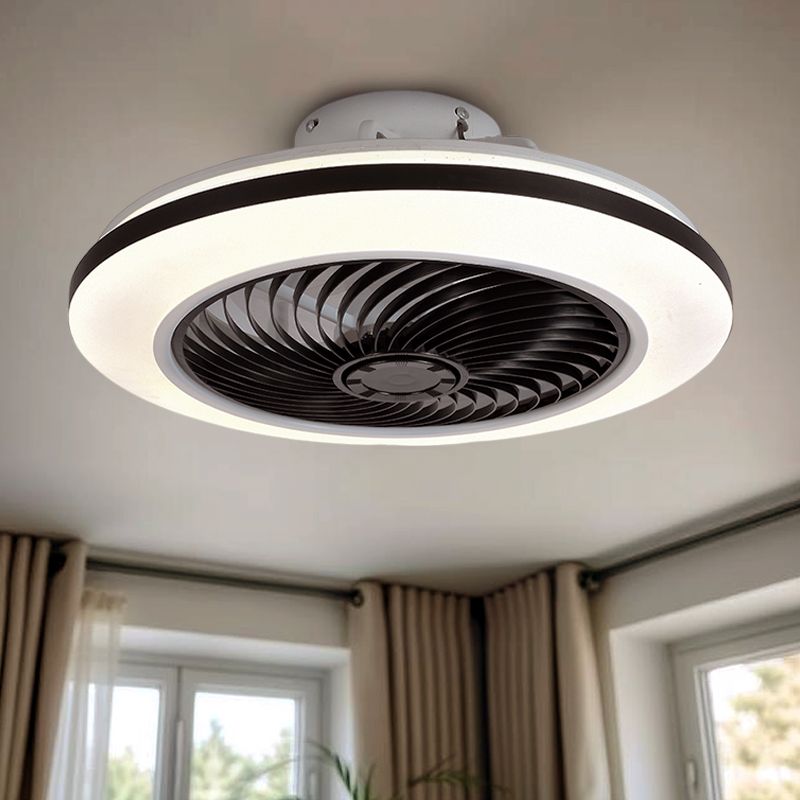 Modern takfläkt svart, Gonda, 40W, 3000K LED, met fjärrkontroll