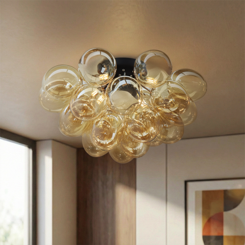 Design taklampa bärnstensfärgad, Cyril