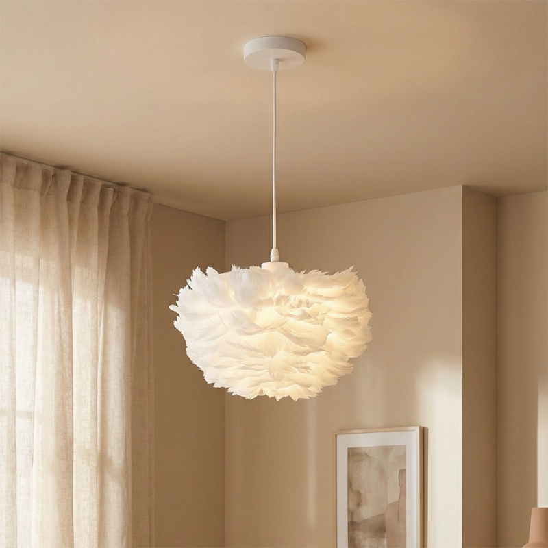 Tyg fönsterlampa vit, Suzie