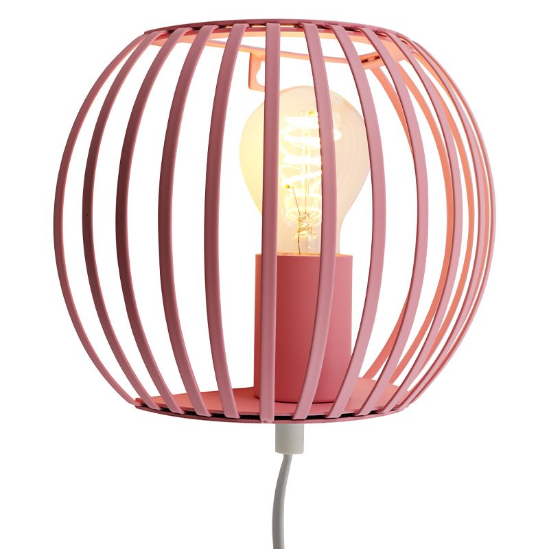 Industri vägglampa rosa, Lieve, med brytare