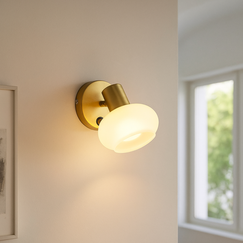 Design väggspotlight vit, Skip, med brytare