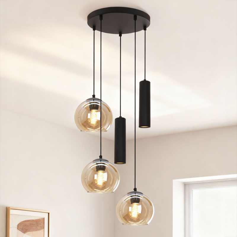 Modern fönsterlampa svart, Gianni