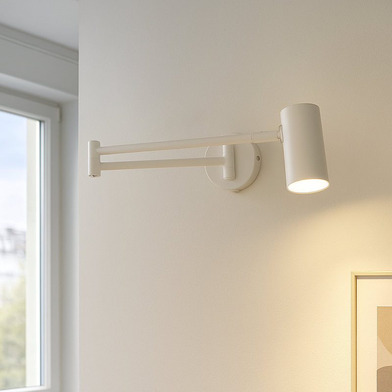 Modern väggspotlight vit, Elena, med brytare