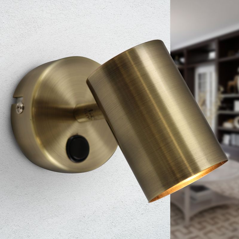 Modern vägglampa brons, Elena, med brytare