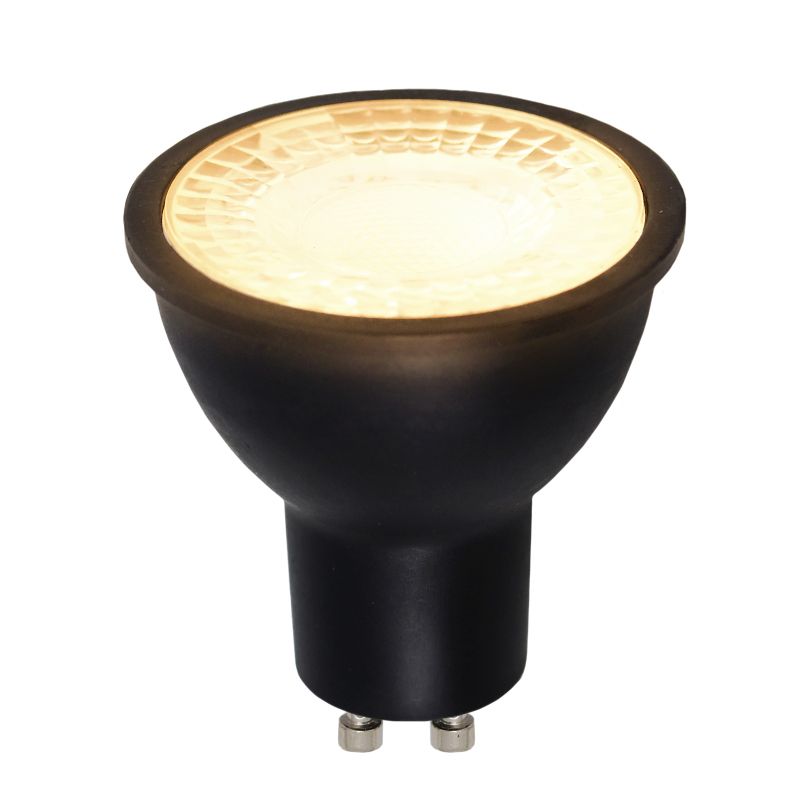 Dimbar Olucia GU10 LED lampa Antonie, svart, 5W, 2700K